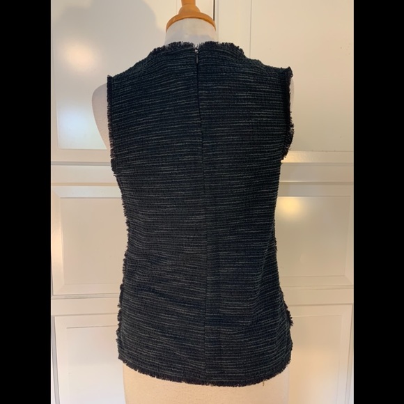 Banana Republic Charcoal and Black Fringe Top - Picture 2 of 6